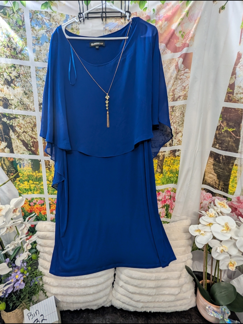 Glamour Royal Blue Layered Midi Dress